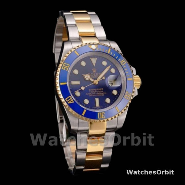 Replica Rolex Submariner 41 mm Uomo-PR16233B-Due toni-Comparto blu Blu<br />