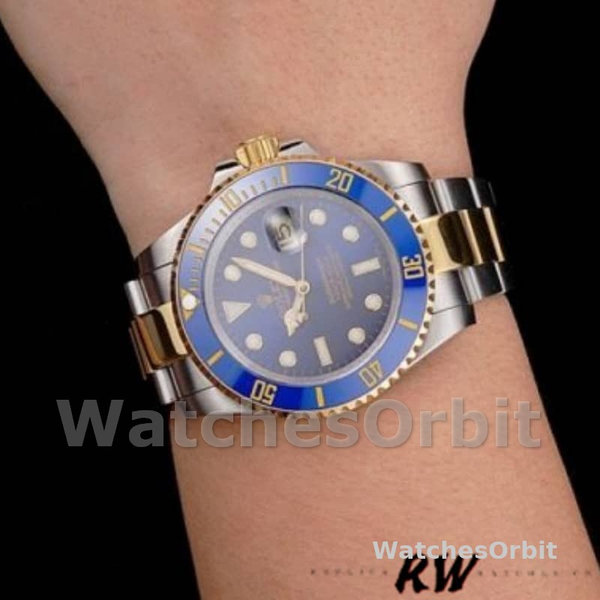 Replica Rolex Submariner 41 mm Uomo-PR16233B-Due toni-Comparto blu Blu<br />