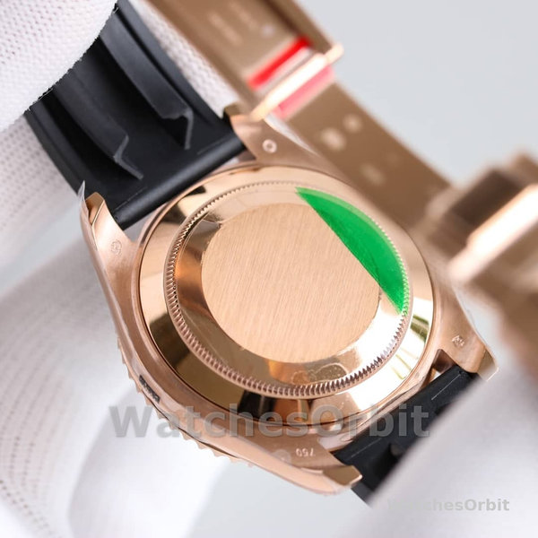 Mens Rolex Yacht-Master 40mm Mens-116655-Everose Gold-Black Dial Black Replica Image