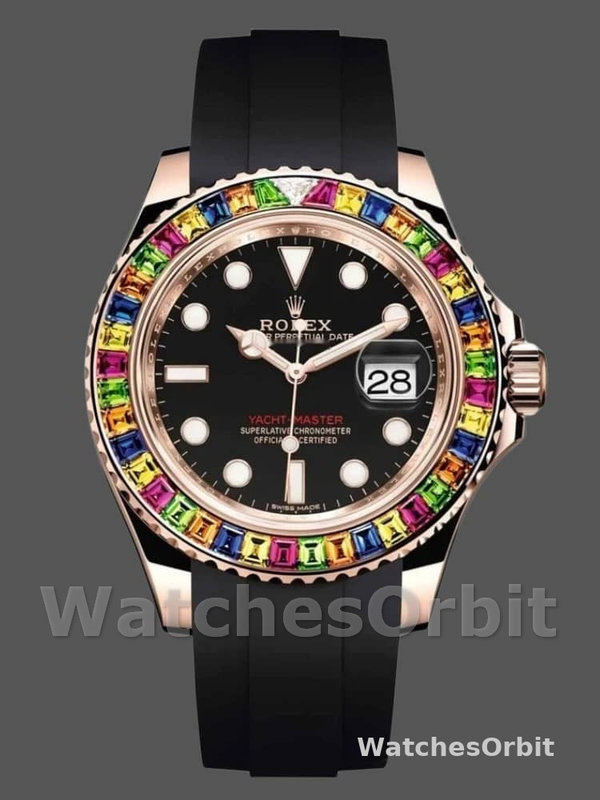 Rolex Yacht-Master 116695 Black Rubber Strap Black Dial 40MM Mens Replica Watch
