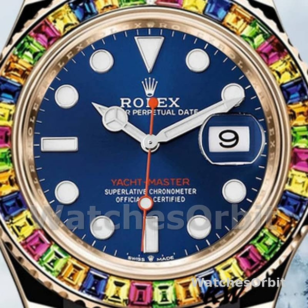 Men's Rolex Yacht‑Master-116695, 40mm, Black Rubber Strap, Blue Dial, Men’s Blue