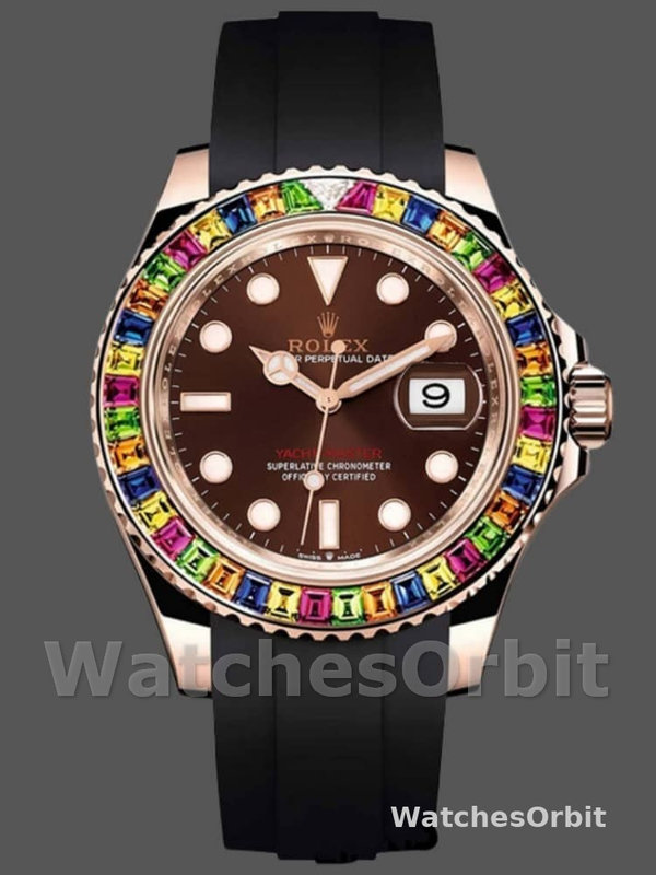 Rolex Yacht-Master 116695 Black Rubber Strap Brown Dial 40MM Mens Replica Watch