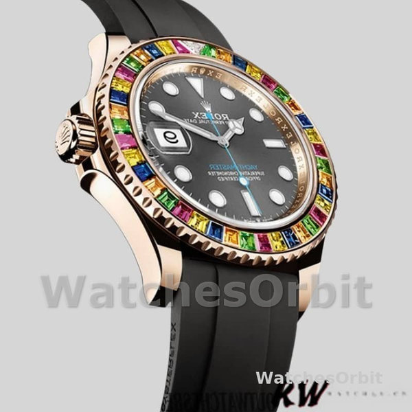 Men's Rolex Yacht‑Master-116695, 40mm, Black Rubber Strap, Grey Dial, Men’s Grey