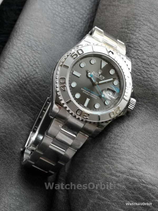 Replica Rolex Yacht-Master 126622-40mm, lunetta in platino, quadrante grigio rodio scuro, Uomo Grigio rodio