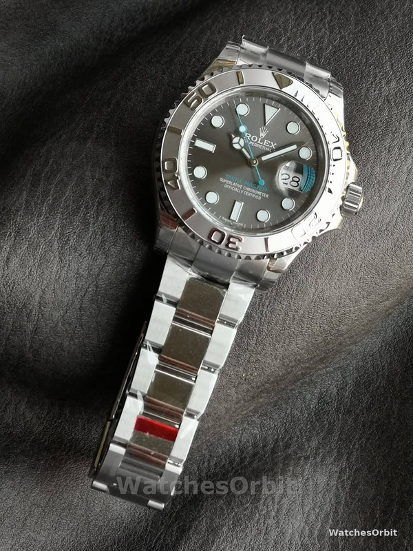 Replica Rolex Yacht-Master 126622-40mm, lunetta in platino, quadrante grigio rodio scuro, Uomo Grigio rodio
