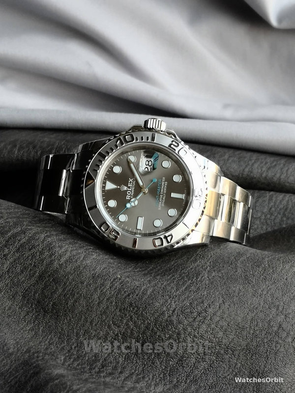 Replica Rolex Yacht-Master 126622-40mm, lunetta in platino, quadrante grigio rodio scuro, Uomo Grigio rodio