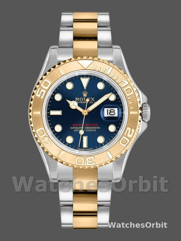 Rolex Yacht-Master 168623 Steel and Gold Blue Dial 35MM Unisex Replica Watch