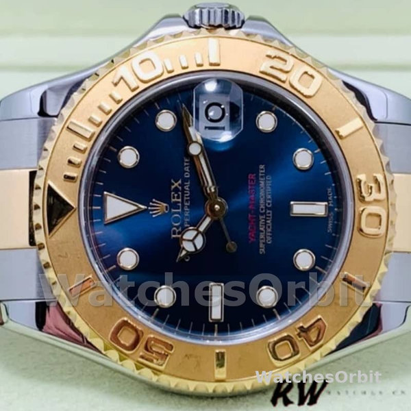 Rolex Yacht-Master 168623 Steel and Gold Blue Dial 35MM Unisex Replica Watch