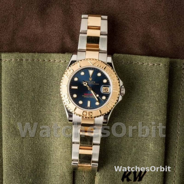 Rolex Yacht-Master 168623 Steel and Gold Blue Dial 35MM Unisex Replica Watch