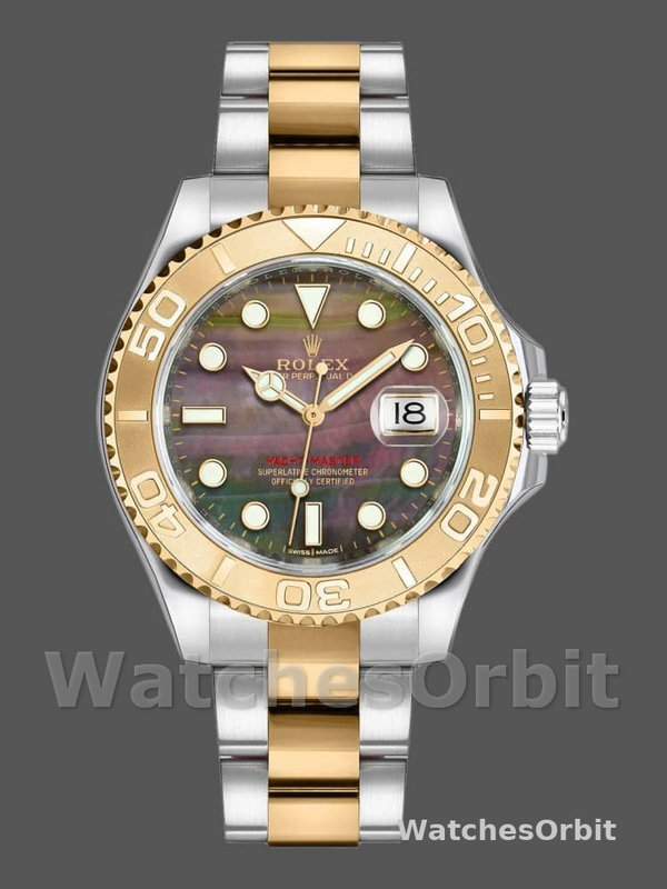 Rolex Yacht-Master 168623 Steel Yellow Gold Black MOP Dial 35MM Unisex Replica Watch
