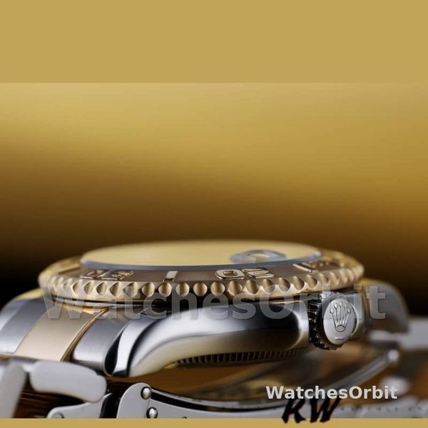 Rolex Yacht-Master 168623 Steel Yellow Gold Black MOP Dial 35MM Unisex Replica Watch