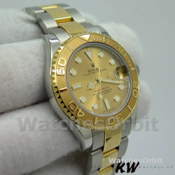 Unisex's Rolex Yacht-Master 35mm Unisex-168623-Steel & Yellow Gold-Champagne Dial Champagne