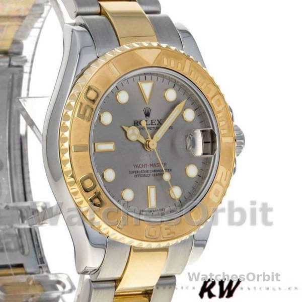 Unisex's Rolex Yacht-Master 35mm Unisex-168623-Steel & Yellow Gold-Platinum Dial Platinum<br />