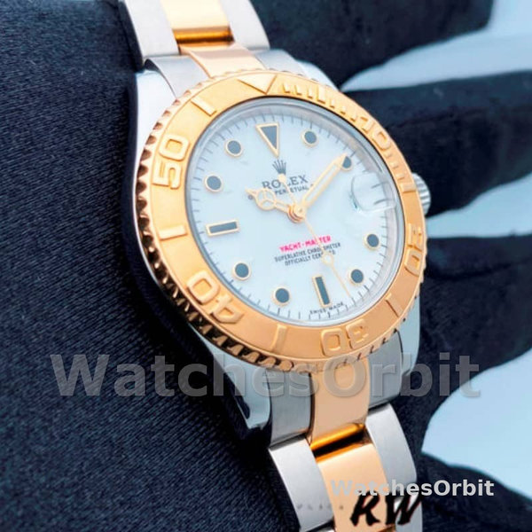 Rolex Yacht-Master 168623 Steel Yellow Gold White Dial 35MM Unisex Replica Watch