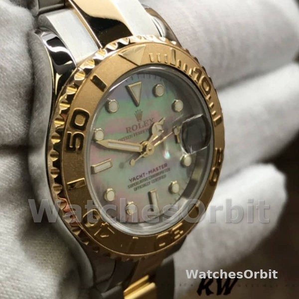 Womens Rolex Yacht-Master 29mm Womens-169623-Steel & Yellow Gold-Black MOP Dial MOP Replica Image
