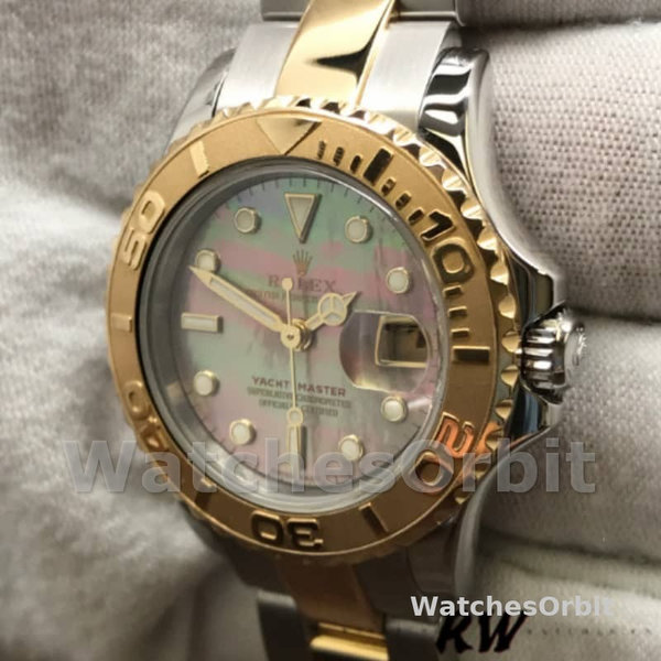 Womens Rolex Yacht-Master 29mm Womens-169623-Steel & Yellow Gold-Black MOP Dial MOP Replica Image