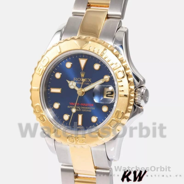Rolex Yacht-Master 169623 Steel Yellow Gold Blue Dial 29MM Lady Replica Watch