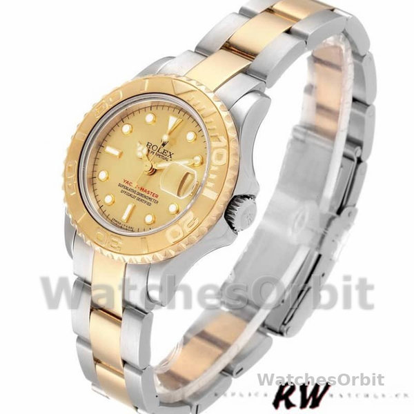 Womens Rolex Yacht-Master 29mm Womens-169623-Steel & Yellow Gold-Champagne Dial Champagne Replica Image