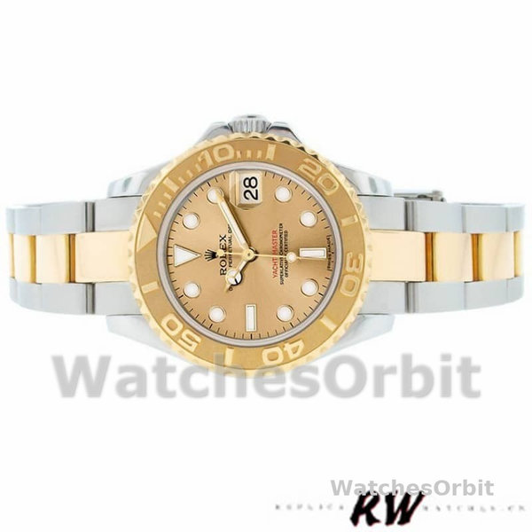 Womens Rolex Yacht-Master 29mm Womens-169623-Steel & Yellow Gold-Champagne Dial Champagne Replica Image