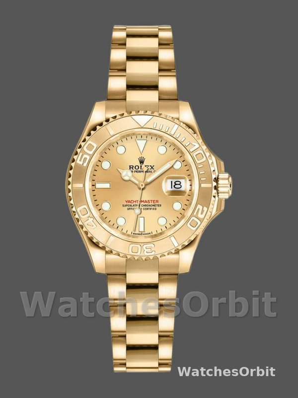 Rolex Yacht-Master 169628 Yellow Gold Champagne Dial 29mm Lady Replica Watch