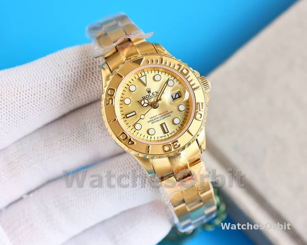 Rolex Yacht-Master 169628 Yellow Gold Champagne Dial 29mm Lady Replica Watch