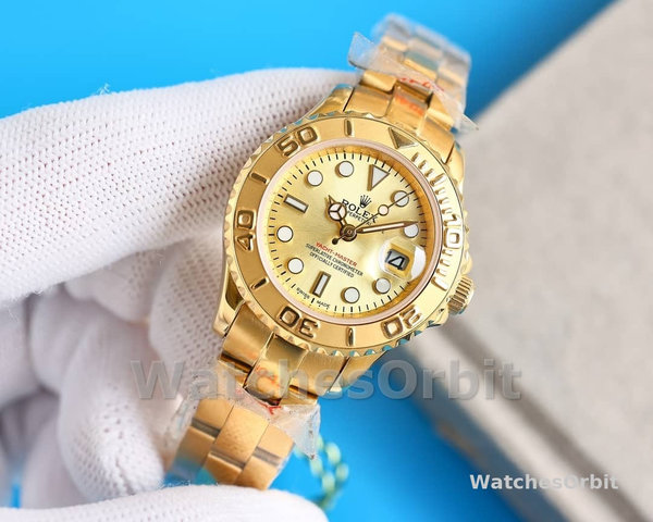 Rolex Yacht-Master 169628 Yellow Gold Champagne Dial 29mm Lady Replica Watch