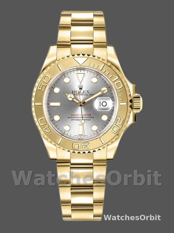 Rolex Yacht-Master 169628 Yellow Gold Grey Dial 29MM Lady Replica Watch