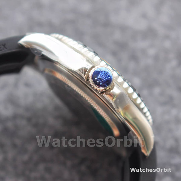 Replica Rolex Yacht-Master 42 mm Uomo-226659-oro bianco-quadrante nero Nero
