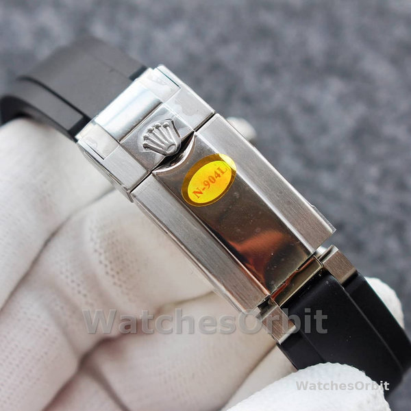 Replica Rolex Yacht-Master 42 mm Uomo-226659-oro bianco-quadrante nero Nero