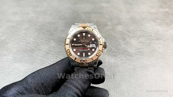 Replique Hommes - Rolex Yacht-Master II-116621, 40mm, or rose, cadran chocolat, Hommes - Marron chocolat