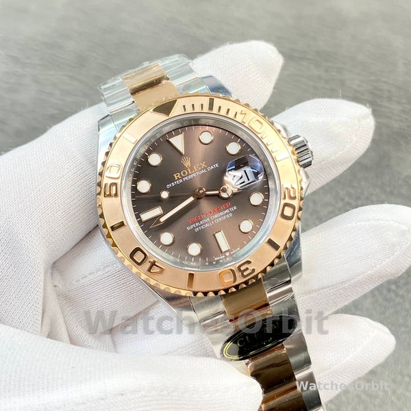 Mens Rolex Yacht‑Master II-116621, 40mm, Rose Gold, Chocolate Dial, Men’s Chocolate Brown Replica Watch Image
