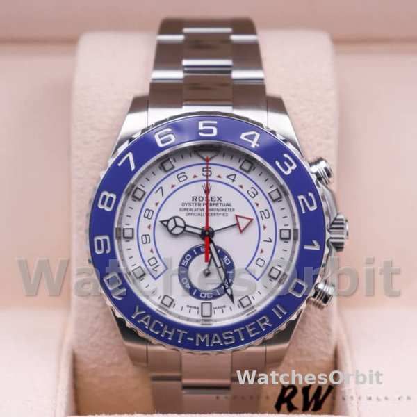 Mens Rolex Yacht‑Master II-116680, 44mm, White Square Dial, Men’s White Replica Watch Image