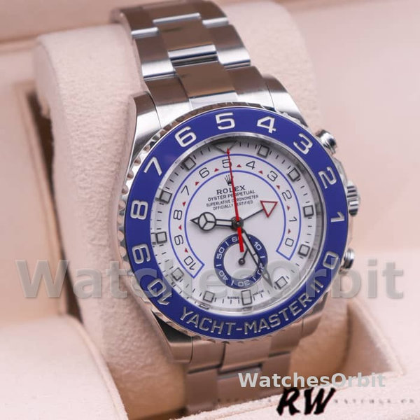 Mens Rolex Yacht‑Master II-116680, 44mm, White Square Dial, Men’s White Replica Watch Image