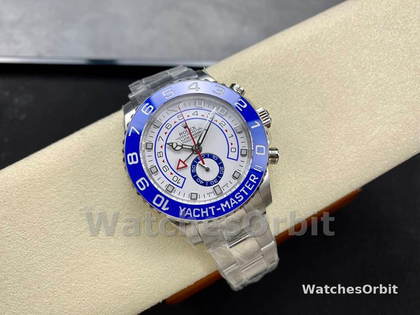 Mens Rolex Yacht‑Master II-116680, 44mm, White Square Dial, Men’s White Replica Watch Image