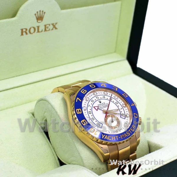 Replica Rolex Yacht-Master II 44mm Heren-116688-Witte Wijzerplaat Wit