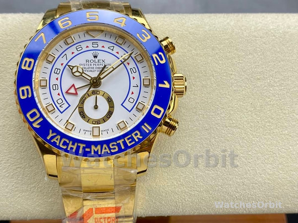 Replica Rolex Yacht-Master II 44mm Heren-116688-Witte Wijzerplaat Wit