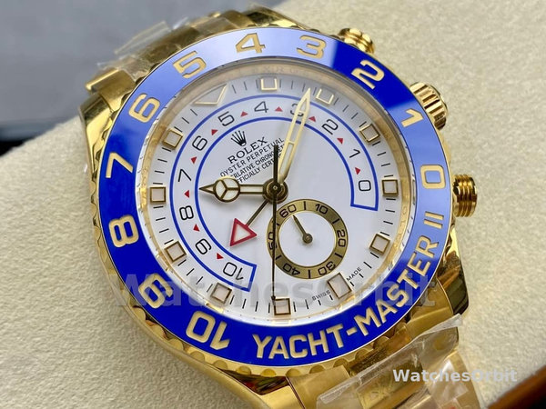 Replica Rolex Yacht-Master II 44mm Heren-116688-Witte Wijzerplaat Wit