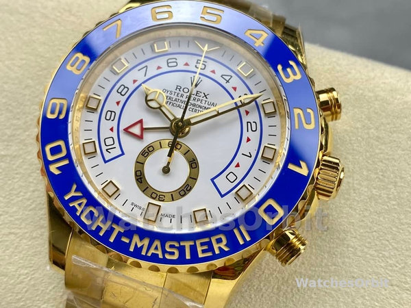 Replica Rolex Yacht-Master II 44mm Heren-116688-Witte Wijzerplaat Wit