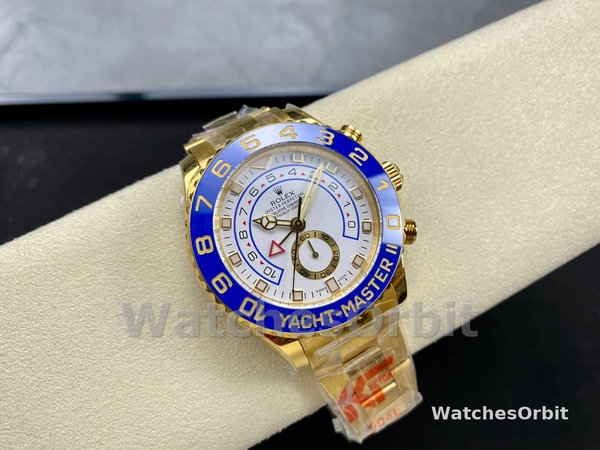 Replica Rolex Yacht-Master II 44mm Heren-116688-Witte Wijzerplaat Wit