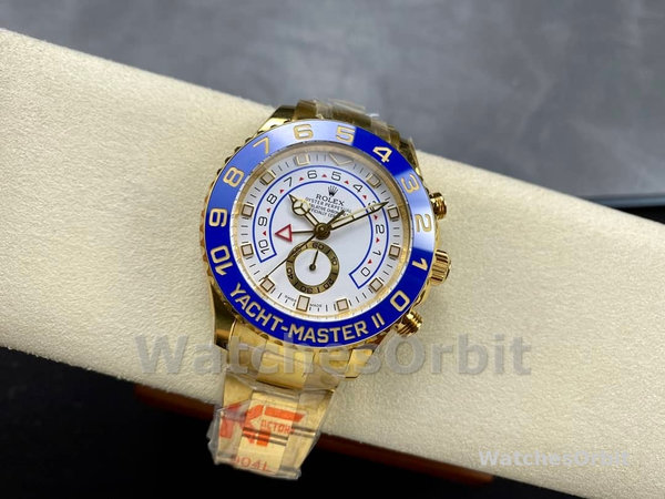 Replica Rolex Yacht-Master II 44mm Heren-116688-Witte Wijzerplaat Wit