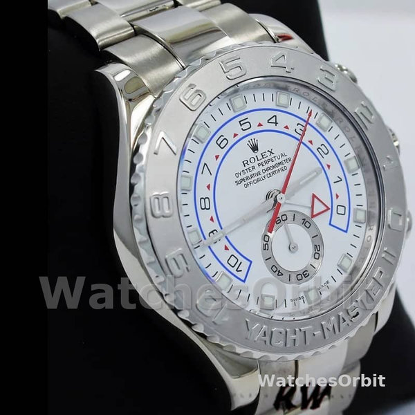 Mens Rolex Yacht‑Master II-116689, 44mm, Platinum, White Dial, Men’s White Replica Watch Image