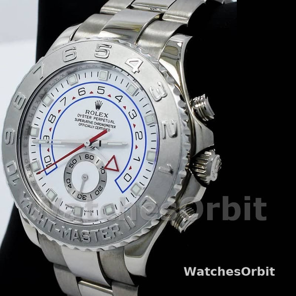 Mens Rolex Yacht‑Master II-116689, 44mm, Platinum, White Dial, Men’s White Replica Watch Image