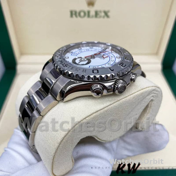 Mens Rolex Yacht‑Master II-116689, 44mm, Platinum, White Dial, Men’s White Replica Watch Image