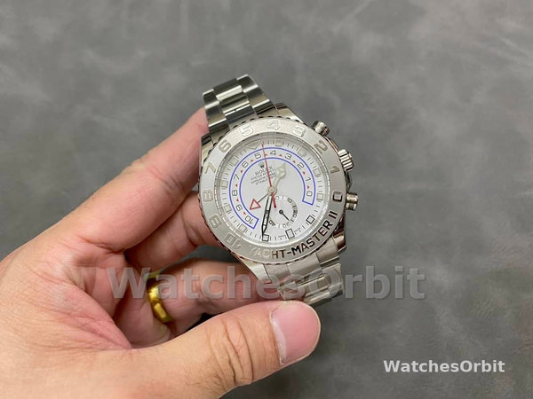 Mens Rolex Yacht‑Master II-116689, 44mm, Platinum, White Dial, Men’s White Replica Watch Image