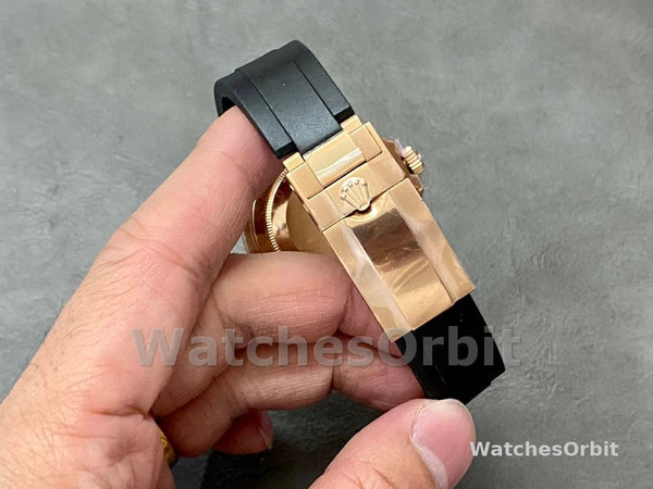Replica Rolex Yacht-Master II-126655 da uomo, 40 mm, oro rosa, quadrante con pavé di diamanti, Pave di diamanti da uomo