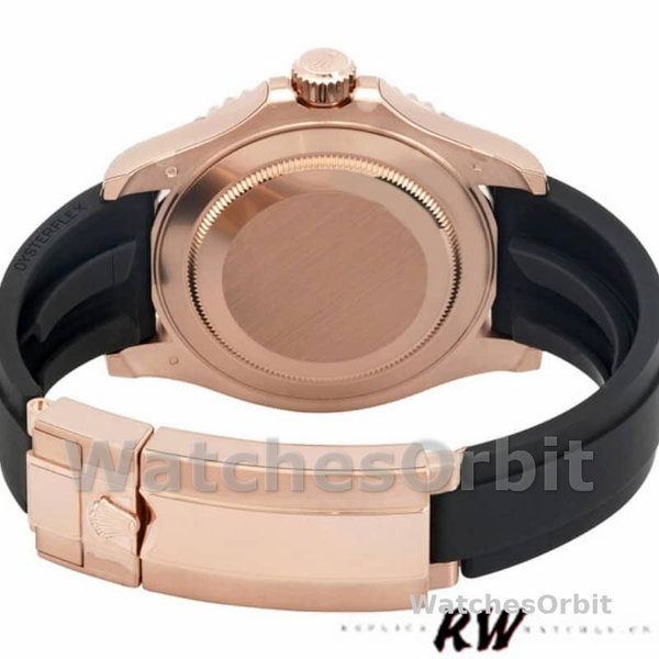 Replica Rolex Yacht-Master II-126655 da uomo, 40 mm, oro rosa, quadrante con pavé di diamanti, Pave di diamanti da uomo