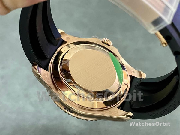 Replica Rolex Yacht-Master II-126655 da uomo, 40 mm, oro rosa, quadrante con pavé di diamanti, Pave di diamanti da uomo