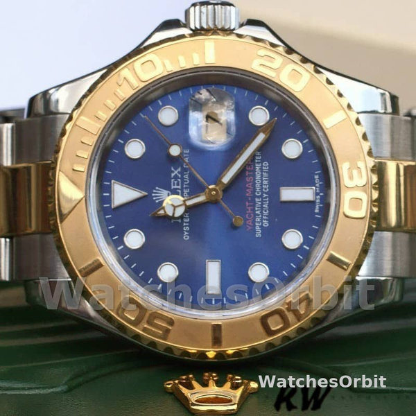 Mens Rolex Yacht-Master 40mm Mens-16623-Steel & Yellow Gold-Blue Dial Blue Replica Watch Image