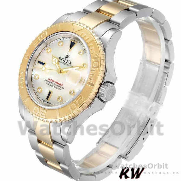 Mens Rolex Yacht-Master 40mm Mens-16623-Steel & Yellow Gold-MOP White Dial MOP Replica Image