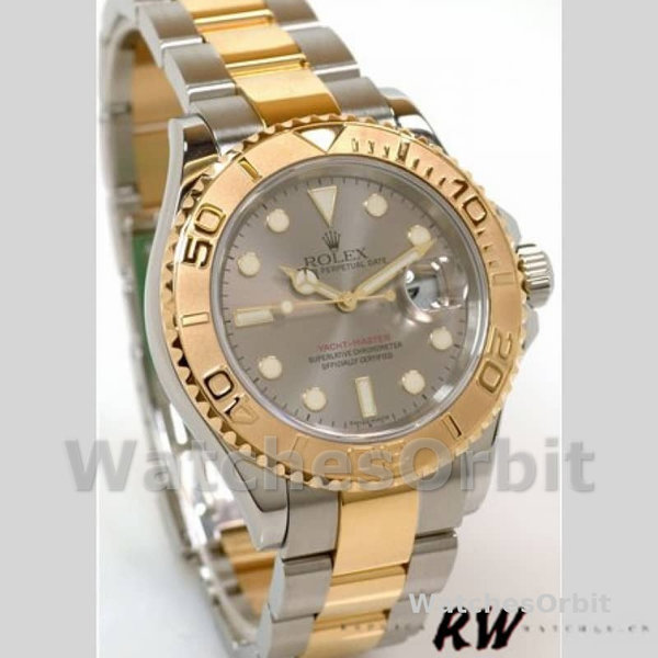 Replique Hommes Rolex Yacht-Master 40mm Hommes-16623-Steel & Yellow Gold-Rhodium Grey Dial Grey<br />